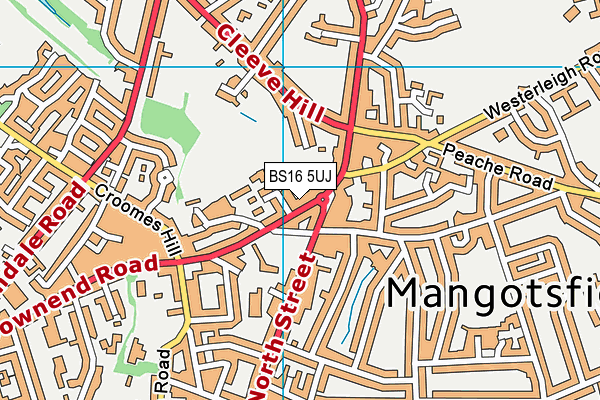 BS16 5UJ map - OS VectorMap District (Ordnance Survey)