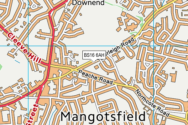 BS16 6AH map - OS VectorMap District (Ordnance Survey)
