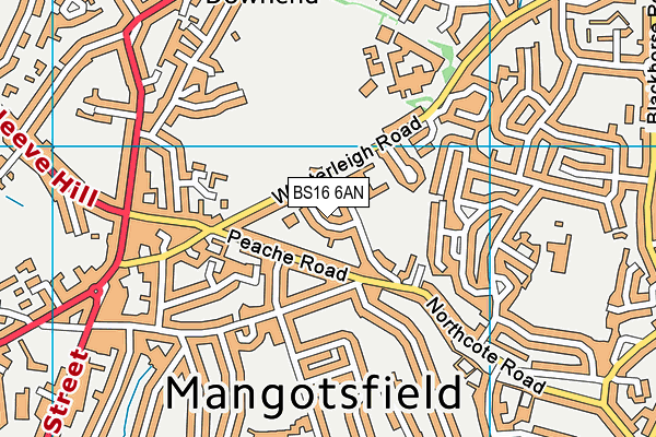 BS16 6AN map - OS VectorMap District (Ordnance Survey)