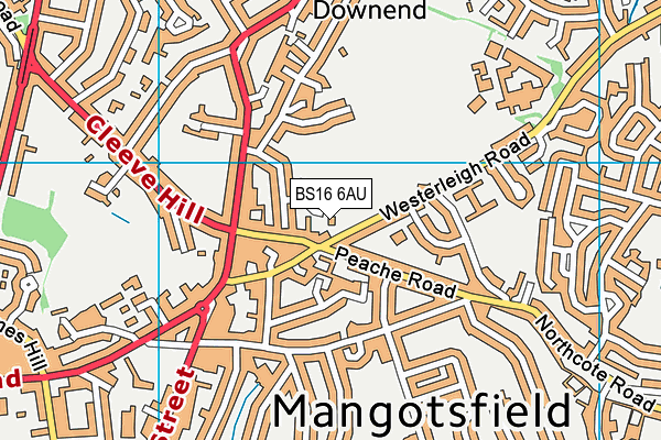 BS16 6AU map - OS VectorMap District (Ordnance Survey)