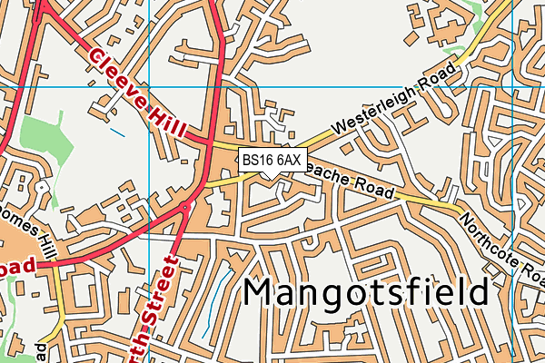 BS16 6AX map - OS VectorMap District (Ordnance Survey)
