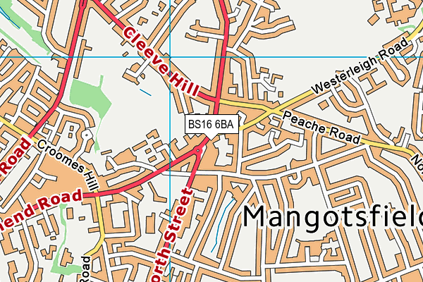 BS16 6BA map - OS VectorMap District (Ordnance Survey)