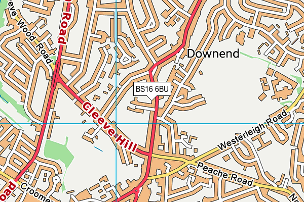 BS16 6BU map - OS VectorMap District (Ordnance Survey)