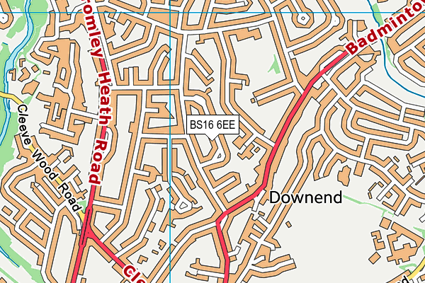 BS16 6EE map - OS VectorMap District (Ordnance Survey)