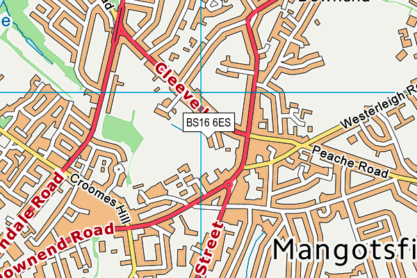 BS16 6ES map - OS VectorMap District (Ordnance Survey)