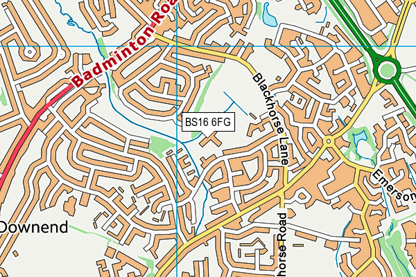BS16 6FG map - OS VectorMap District (Ordnance Survey)