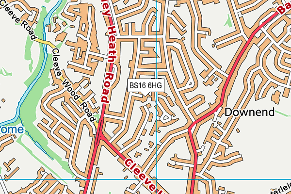 BS16 6HG map - OS VectorMap District (Ordnance Survey)