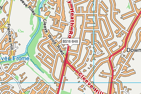 BS16 6HX map - OS VectorMap District (Ordnance Survey)