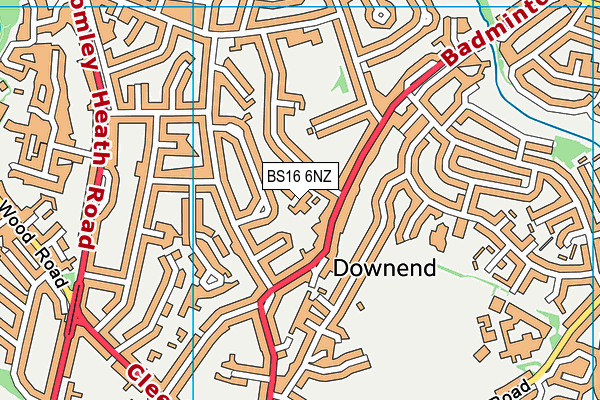 BS16 6NZ map - OS VectorMap District (Ordnance Survey)