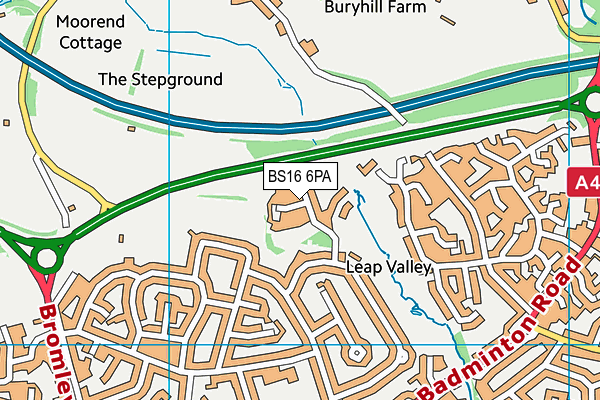 BS16 6PA map - OS VectorMap District (Ordnance Survey)