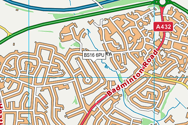 BS16 6PU map - OS VectorMap District (Ordnance Survey)