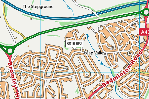 BS16 6PZ map - OS VectorMap District (Ordnance Survey)