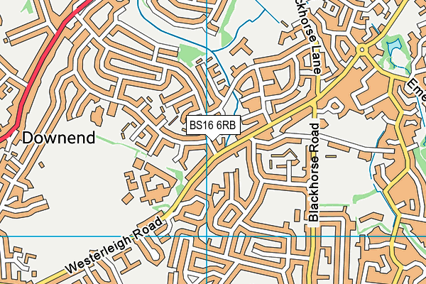 BS16 6RB map - OS VectorMap District (Ordnance Survey)