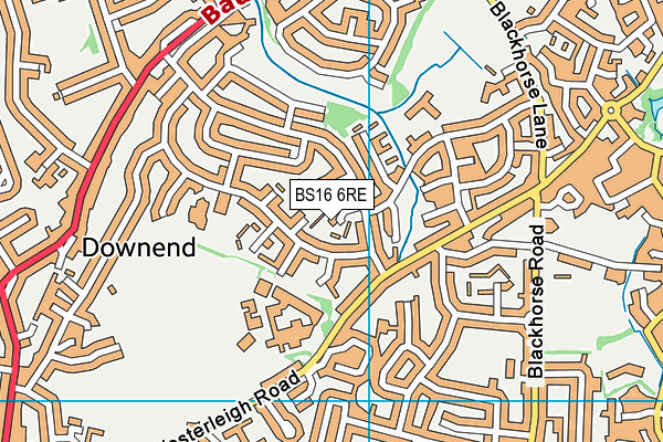 BS16 6RE map - OS VectorMap District (Ordnance Survey)