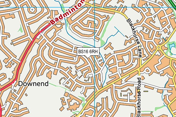 BS16 6RH map - OS VectorMap District (Ordnance Survey)
