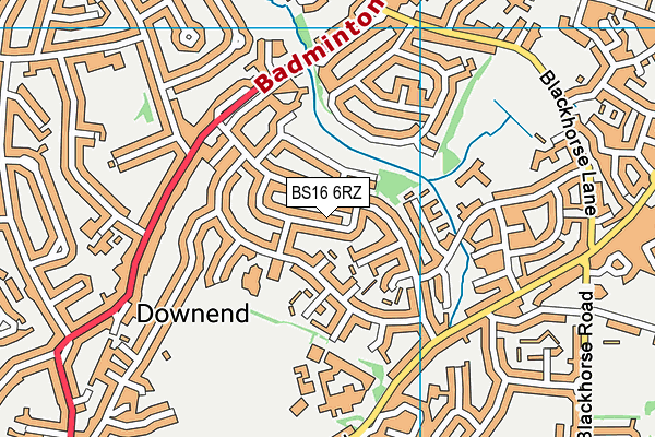 BS16 6RZ map - OS VectorMap District (Ordnance Survey)
