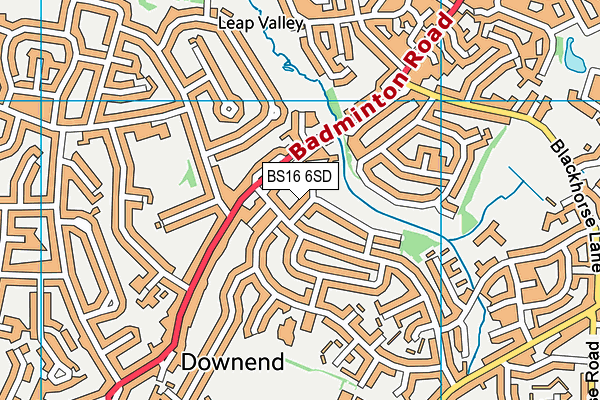 BS16 6SD map - OS VectorMap District (Ordnance Survey)