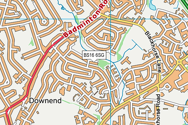 BS16 6SG map - OS VectorMap District (Ordnance Survey)