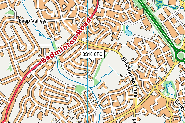 BS16 6TQ map - OS VectorMap District (Ordnance Survey)