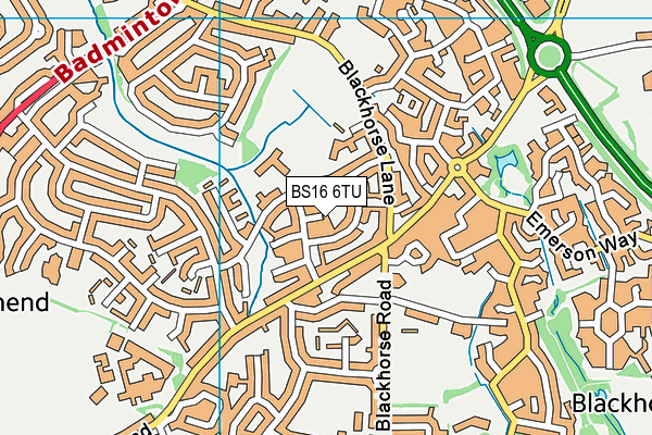 BS16 6TU map - OS VectorMap District (Ordnance Survey)