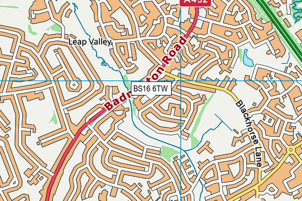BS16 6TW map - OS VectorMap District (Ordnance Survey)