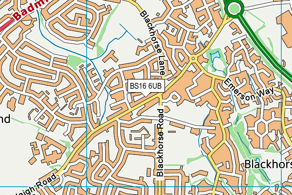BS16 6UB map - OS VectorMap District (Ordnance Survey)