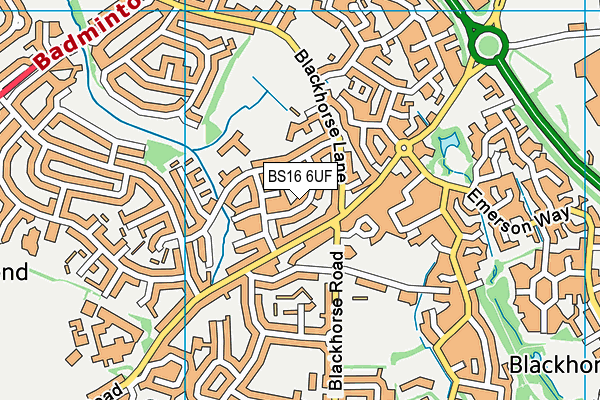 BS16 6UF map - OS VectorMap District (Ordnance Survey)