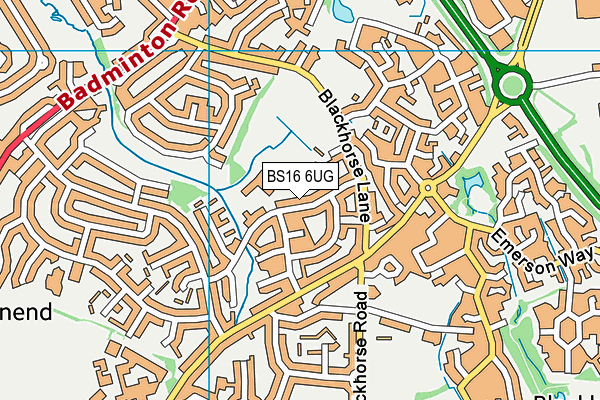 BS16 6UG map - OS VectorMap District (Ordnance Survey)