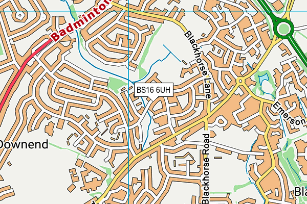 BS16 6UH map - OS VectorMap District (Ordnance Survey)