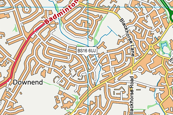 BS16 6UJ map - OS VectorMap District (Ordnance Survey)