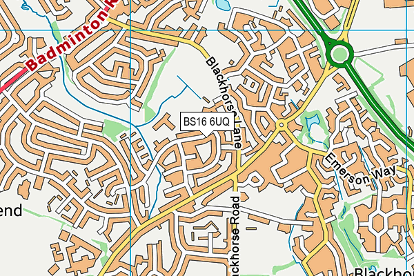 BS16 6UQ map - OS VectorMap District (Ordnance Survey)