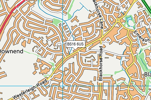 BS16 6US map - OS VectorMap District (Ordnance Survey)