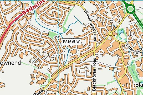 BS16 6UW map - OS VectorMap District (Ordnance Survey)