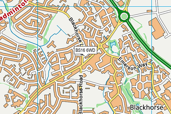 BS16 6WD map - OS VectorMap District (Ordnance Survey)