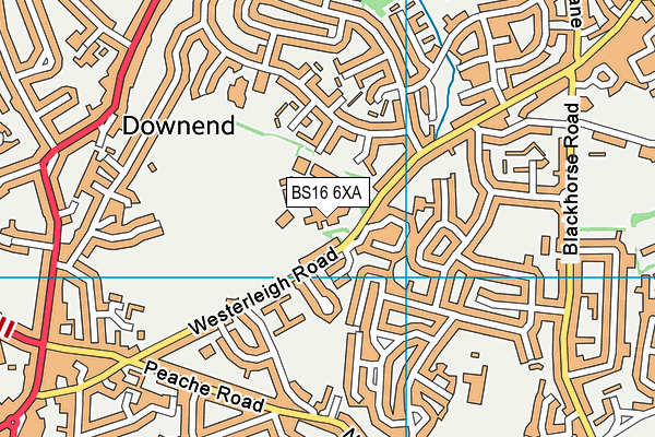 Downend Sports Centre map (BS16 6XA) - OS VectorMap District (Ordnance Survey)