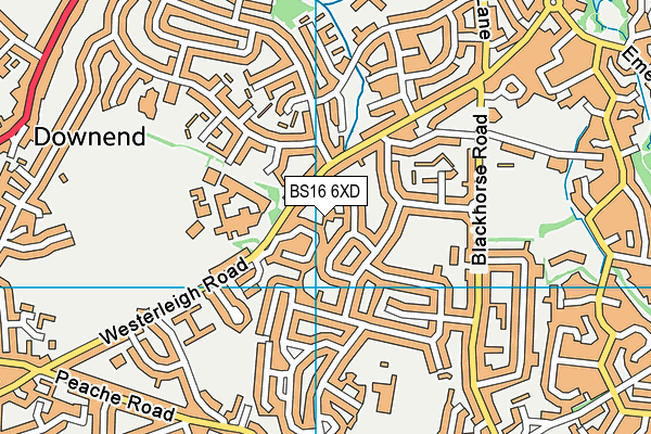 BS16 6XD map - OS VectorMap District (Ordnance Survey)