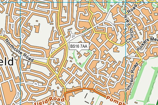 BS16 7AA map - OS VectorMap District (Ordnance Survey)