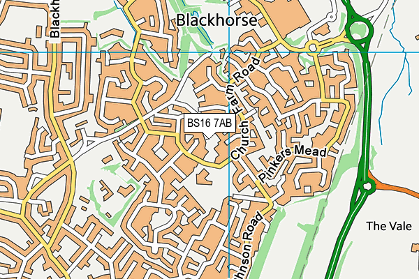 BS16 7AB map - OS VectorMap District (Ordnance Survey)