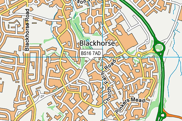 BS16 7AD map - OS VectorMap District (Ordnance Survey)