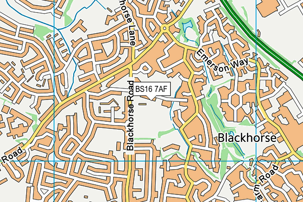 Blackhorse Road Playing Fields map (BS16 7AF) - OS VectorMap District (Ordnance Survey)