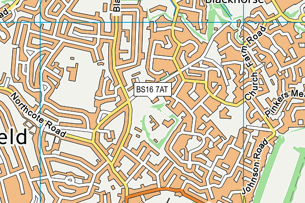 BS16 7AT map - OS VectorMap District (Ordnance Survey)