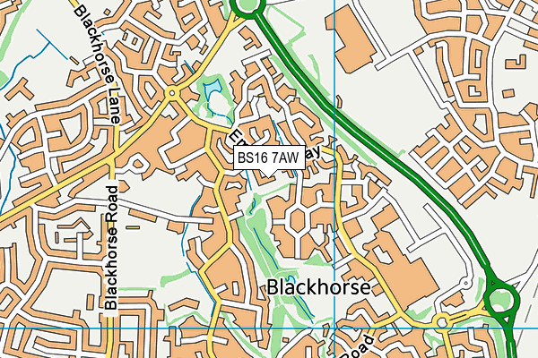 BS16 7AW map - OS VectorMap District (Ordnance Survey)
