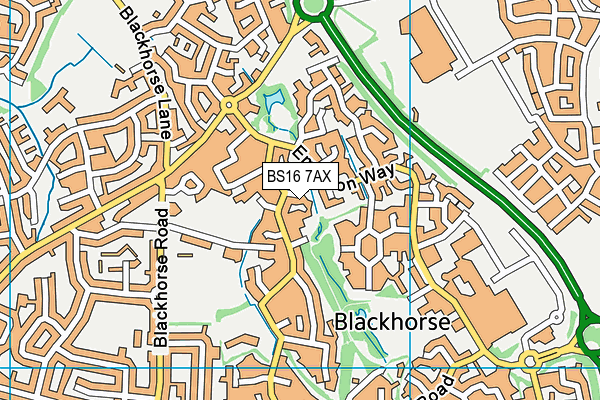 BS16 7AX map - OS VectorMap District (Ordnance Survey)