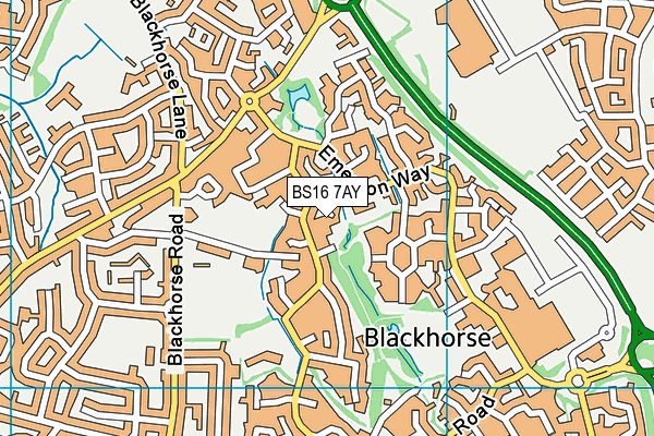 BS16 7AY map - OS VectorMap District (Ordnance Survey)