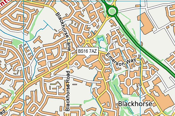 BS16 7AZ map - OS VectorMap District (Ordnance Survey)