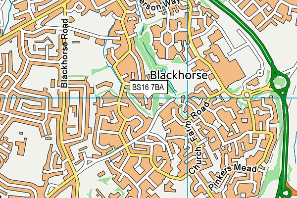 BS16 7BA map - OS VectorMap District (Ordnance Survey)