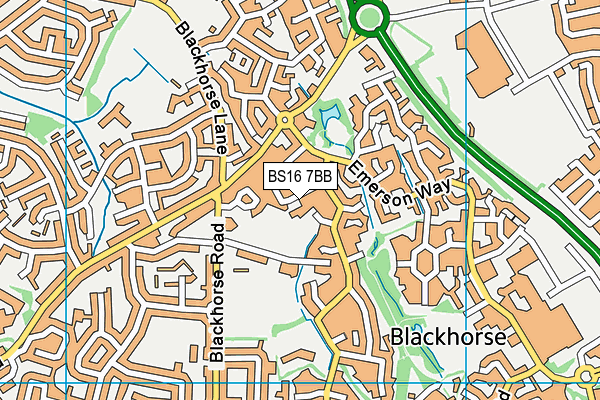 BS16 7BB map - OS VectorMap District (Ordnance Survey)