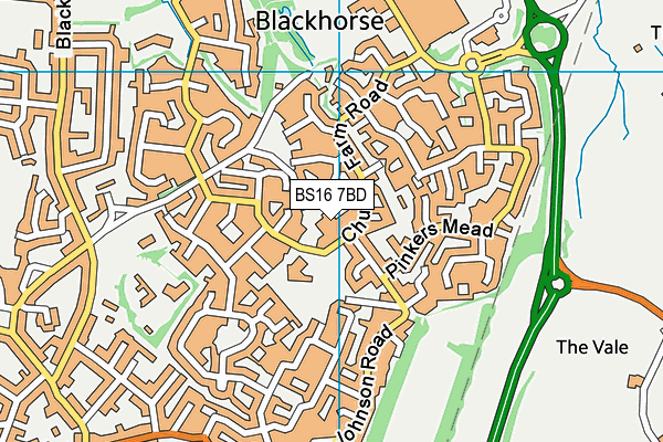 BS16 7BD map - OS VectorMap District (Ordnance Survey)