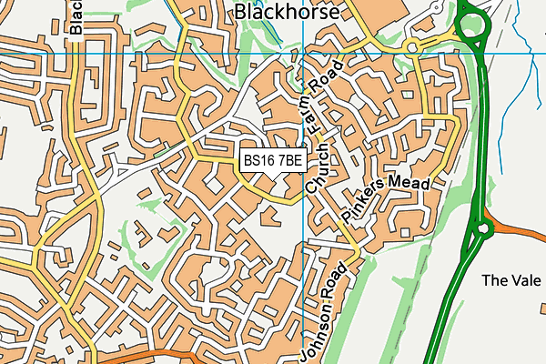 BS16 7BE map - OS VectorMap District (Ordnance Survey)