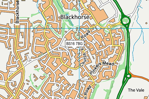 BS16 7BG map - OS VectorMap District (Ordnance Survey)